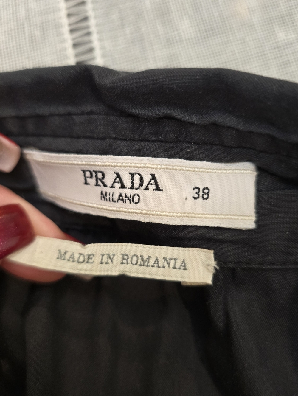 Prada Women’s Long Sleeve Black Cotton  Blend Shirt size 38 - Picture 10 of 11
